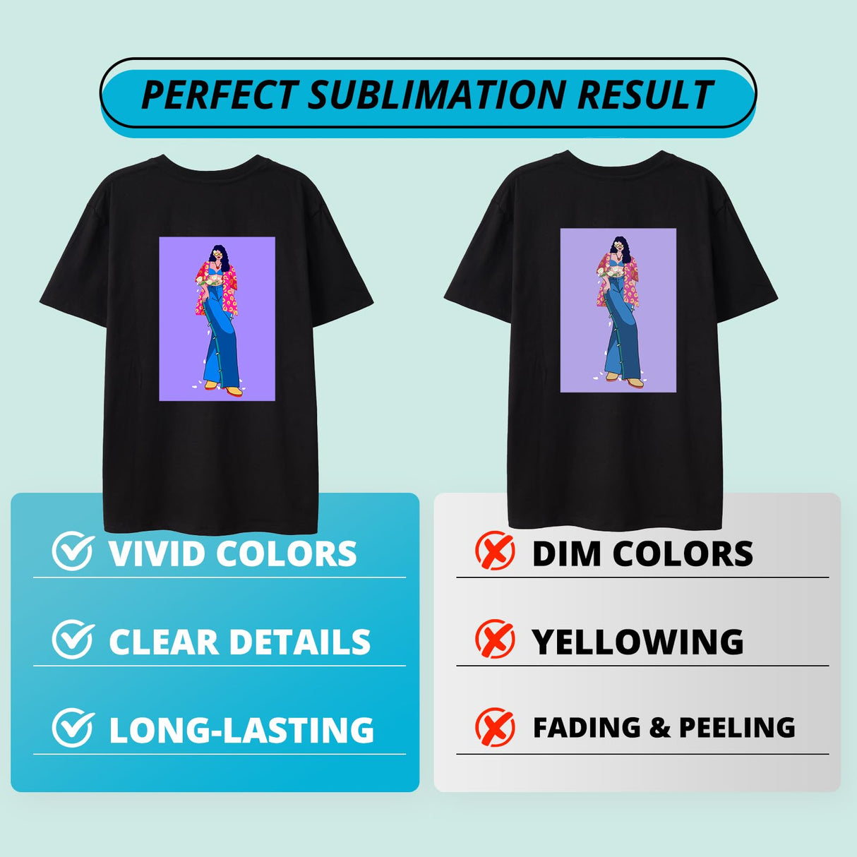 HTVRONT Sublimation HTV for Dark Fabric/Light Fabric 30 Pack - 12 * 10'' Matte Sublimation Vinyl - Sublimation Blanks for Sublimation Shirts/Hat/Pillow/Bag HTVRONT