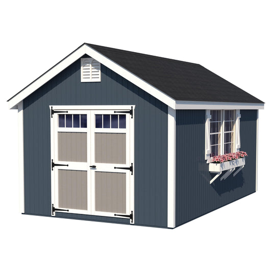 Little Cottage Co. 8x8 Colonial Williamsburg Shed with Floor, Wood Do-It-Yourself Precut Kit, Outdoor Storage for Backyard, Garden, Lawn - WoodArtSupply