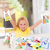 GAKICO Rainbow Scratch Art for Kids: Creative Squeegee Painting Kits, Rainbow Scratch Paper Art Set, Squeeze Magic Reveal Craft Kits, DIY Postcards Party Favors Novelty Gifts for Girls Boys GAKICO