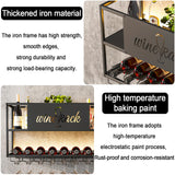 AKOGG Modern Wine Rack Wall Mounted with Glass Holder,Metal Liquor Shelf, Floating Bar Shelves,Liquor Bottle Display Shelf,Hanging Large Capacity Wine Storage Racks for Home Kitchen Dining Room AKOGG