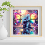 EIBEILI 5D Diamond Painting Kits for Adults, Animal Elephant Full Drill Diamond Art Kits for Beginner,DIY Butterfly Round Diamond Dots for Adults Gem Art Home Wall Decor 14x14 Inch EIBEILI