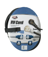 Road Power Extra Heavy Duty RV Extension Cord, 30Ft, 10 Gauge, 3 Conductor, 30-AMP, STW, RV Extension Cord, Black, 95707508 Coleman Cable