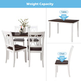 Merax Dining Table Set for 4, Dining Room Set, Kitchen Table Sets, Wood Dining Table and Chairs Set, Dining Set for Dining Room/Kitchen Room/Small Spaces, Cherry+White Merax