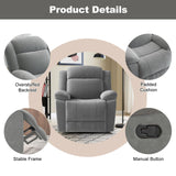 HAOMARKETS Rocker Recliner Chair for Adults, Manual Recliners with Overstuffed Backrest and Armrests, Upholstered Rocking Reclining Sofa Chair for Living Room, Grey HAOMARKETS