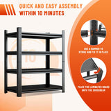 Hymnxemo Heavy Duty 5-Tier Shelving Unit 2500LBS Capacity - Adjustable Steel Garage Shelves for Warehouse, Basement Storage(63''H x 39.4''W x 13.8''D) Hymnxemo