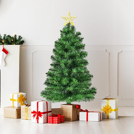 DUUDO Tabletop Premium Artificial 3Ft Small Mini Christmas Tree for Home, Office, Indoor and Outdoor Decor,Holiday Decoration,Easy Assembly Metal Hinges & Foldable Base.Green Tree DUUDO