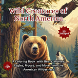 Wild Creatures of North America: A Coloring Book with Bears, Wolves, Eagles, Moose, and More from the American Wilderness Majosta