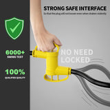 POWGRN 50 Amp RV/EV Extension Cord 30 FT Outdoor with Grip Handle, Flexible Heavy Duty 6/3+8/1 Gauge STW 4 Prong RV Power Cord Waterproof with Cord Organizer, NEMA 14-50P to 14-50R, Black-Yellow, ETL POWGRN