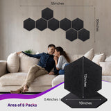 Mollywell Hexagon Acoustic Panels, High Density, Soundproofing, Decorative Noise Reduction Felt Wall Tiles for Ceilings, Home Office & Gaming Room (Black), 12x10x0.4 Inch Mollywell