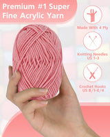 Coopay Crochet & Knitting Yarn, 25g x 14 Multicolor Acrylic Yarn, 1071yd, 4ply Soft, Beginner/Professional Kit Coopay