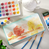 Dispowreath 5.5" x 5.5" Watercolor Sketchbook Journal Square Watercolor Notebook Cold Press 140lb 300gsm Cotton Paper 48 Pages Journals Notebook Paper Pads(Turquoise,5.5x5.5 in) Dispowreath