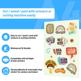 TECKWRAP Printable Vinyl Sticker Paper for Inkjet Printer, Glow in The Dark Vinyl Inkjet Printable Sticker Paper, 8.26" x 11.69" A4 Size for Scrap-Booking, Craft Cutters, Home Decor, 14 Sheets/Pack TECKWRAP