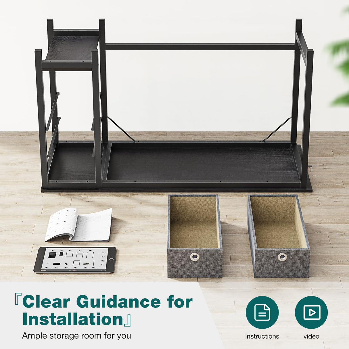 SMUG Computer Desk with Storage Drawers, Small Office Desk Modern Simple Study Writing Table for Home Bedroom, Spacious 40X24 Desktop with 2-Tier Drawer, Black SMUG