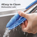 9" Kitchen Tongs, 3Pcs Tongs for Cooking with Silicone Tips, Food Grade Small Silicone Tongs, Mini Serving Tongs for BBQ Salad(Gradient Blue) TOWINGO