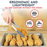 Silicone Kitchen Tongs for Cooking with Silicone Tips, Heat Resistant Tongs for Serving Food, 7-Inch, 9-Inch, 12-Inch Locking Silicone Tongs, Set of 3 Salad Tongs, Grey Kitchen Utensils Culinary Couture