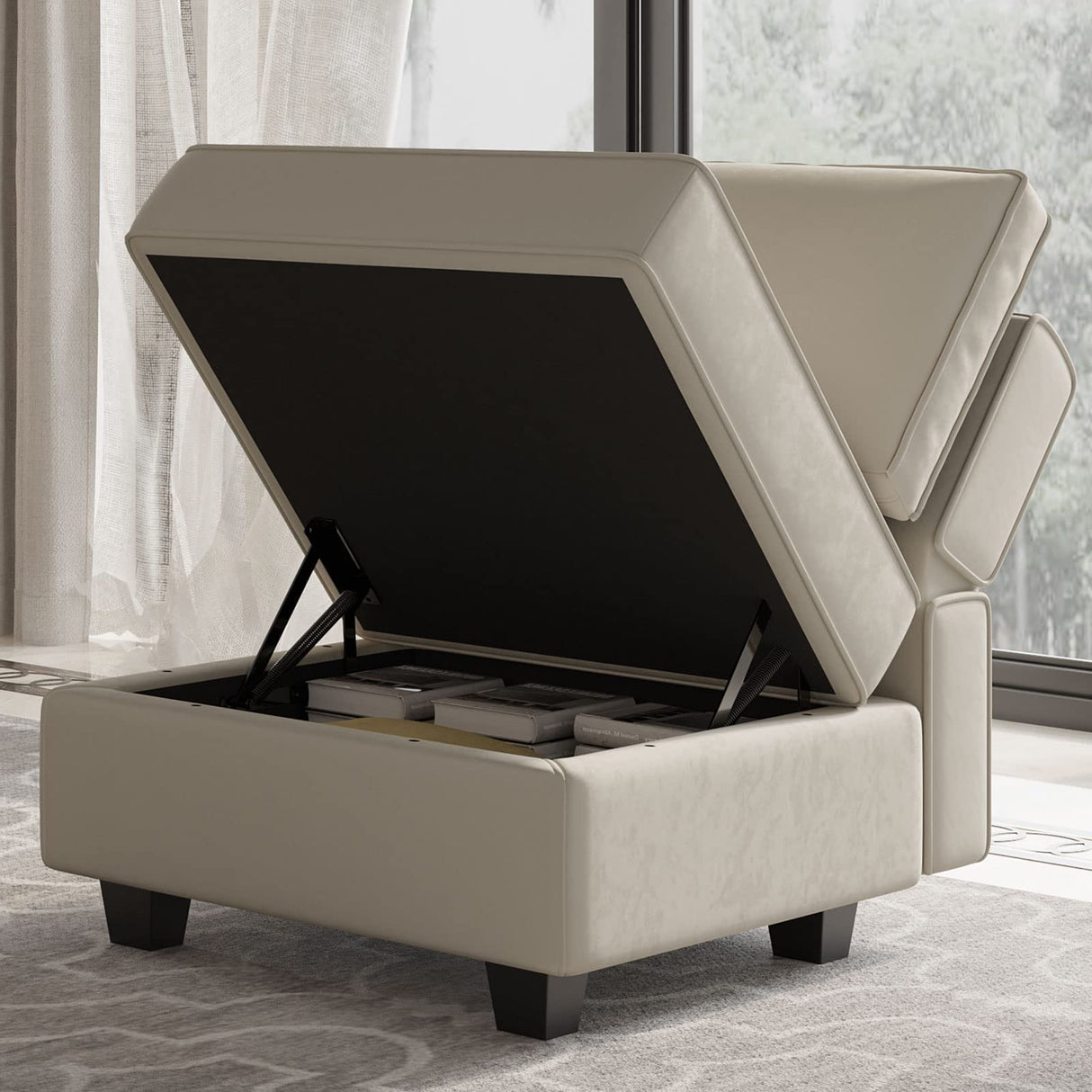 Belffin Modular Loveseat Sofa Couch with Storage Seats Velvet 2 Seater Love Seats for Small Spaces Grey Belffin