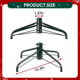 JSungo Folding Christmas Tree Stand, 16.3inch Replacement Christmas Tree Base for 4-6 Feet Artificial Tree, Metal Xmas Tree Holder Fits 0.5 - 1.37 Inch Tree Pole, DarkGreen JSungo