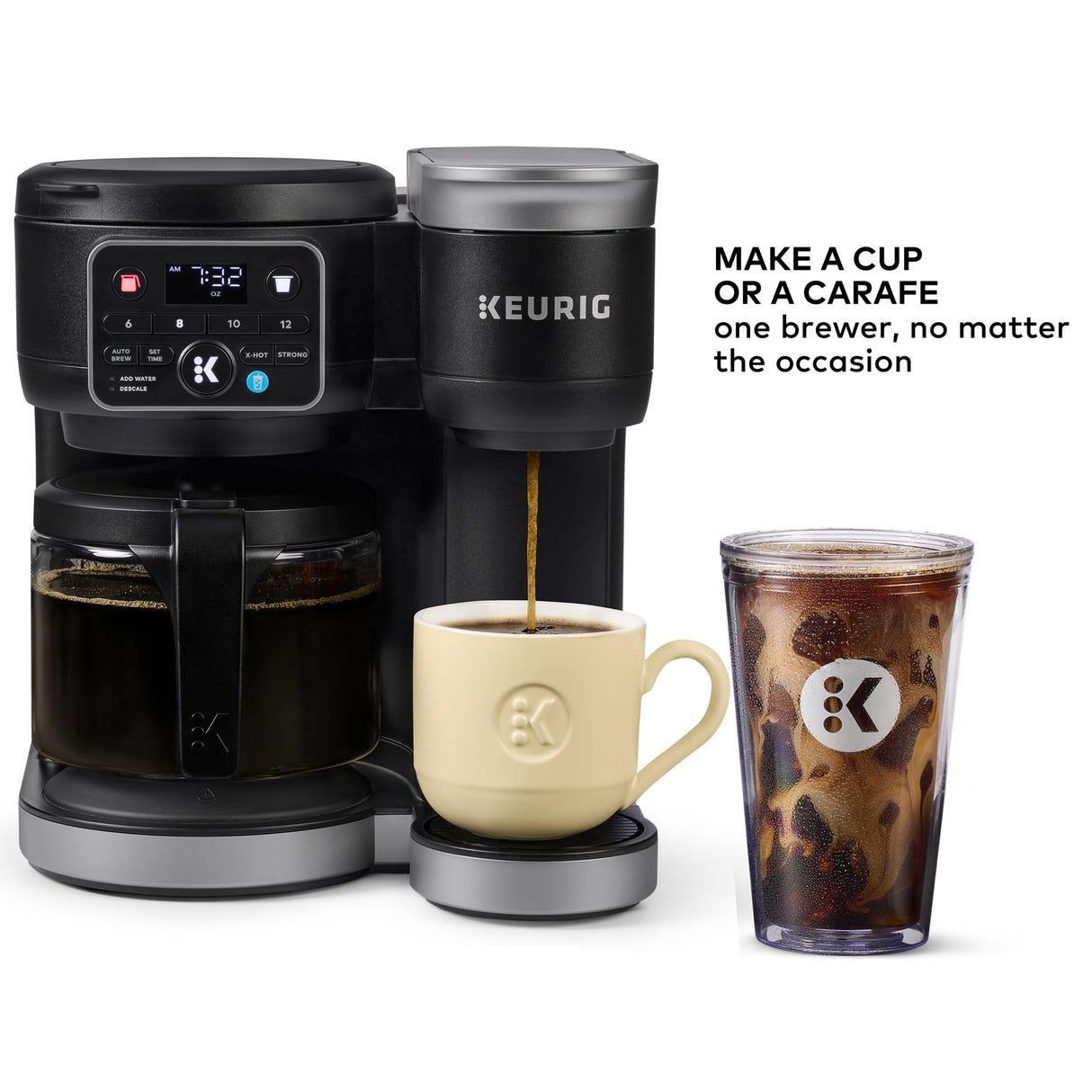 Keurig K-Duo Hot & Iced Single Serve & Carafe Coffee Maker, MultiStream Technology, 72oz Reservoir (Gen 2) Keurig