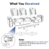 Jocisland Home Theater Seating, Dual Motor Movie Loveseat Leather Recliner with USB & Wireless Charging, 3 Seats Sofa Chair for Media Room w/Electric Headrest, LED Light,Fold Down Table,4 Cup Holders Jocisland