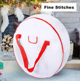 36" Christmas Wreath Storage Container Bag - Christmas Extra Large Garland Wreath Storage Container - Reinforced Wide Heavy Duty Handle & Double Sleek Zipper - Protect Your Party Decorations- White TQS