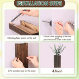 Angruimiy 2PCS Wood Wall Planter,Wooden Hanging Planter for Dried Flowers and Artificial Greenery Plants,Wooden Pocket Vase Modern Farmhouse Wall Decor Wood Hanging Planters for Home Office, Walnut Angruimiy