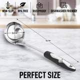 Zulay Kitchen Stainless Steel Cooking Utensil - Stainless Steel Kitchen Utensil - Durable Kitchen Gadgets - Metal Kitchen Accessories - Easy to Clean Kitchen Tools - 12" Soup Ladle Zulay Kitchen