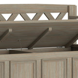 SIMPLIHOME Amherst Entryway Storage Bench - 48 inch Wide Solid Wood Hallway Seat in Distressed Grey, Transitional Bench for Entryway or Living Room with Lift-Up Lid and Spacious Storage SIMPLIHOME