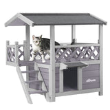 Aivituvin Feral Cat House Outdoor Indoor Kitty Houses with Escape Door for Cats Insulated, Weatherproof Roof Aivituvin