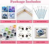 4 Pack Paint by Numbers Kit for Adults Kids, Easy Framed Adults Paint by Numbers Kits, DIY Simple Flowers Acrylic Oil Painting Number Kits for Home Wall Decor (8 x 8 Inch) Fotasmua