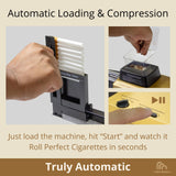 HSPT Golden Rainbow Electric Cigaretterolling Machine - Fully Automatic Tobacco Injector Roller for MYO King Size Cigarettes, with Adjustable Density, Counter, Jam Protection, Loads 10 Tubes at a Time HSPT Golden Rainbow