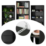 FOTOSOK 6-Tier Black Open Bookcase - Stylish Freestanding Display Storage for Home and Office FOTOSOK
