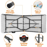 Folding Table 6 Foot Indoor Outdoor Heavy Duty Plastic Portable Fold Up Table Utility Camping Dining Party Table, Easy to Assemble, White Dkeli