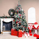 Ovootok Wooden Christmas Tree Ornaments, 27PCs 3D Hanging Christmas Decorations, Rustic Farmhouse & Winter Wonderland Ornaments for Christmas Tree Xmas Party, Santa Claus Snowman Snowflake (White) Ovootok