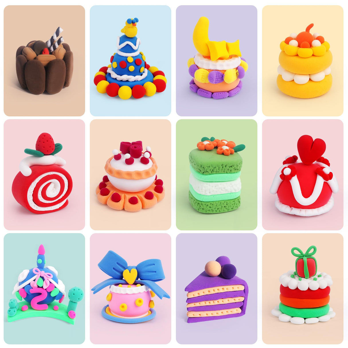 Air Dry Clay for Kids, 12 Boxes Modeling Clay Kit, DIY Molding Clay with Sculpting Tools and Tutorial, Ultra Light, Safe & Non-Toxic, Arts and Crafts Toys Birthday Christmas Gifts for Boys Girls Helsort