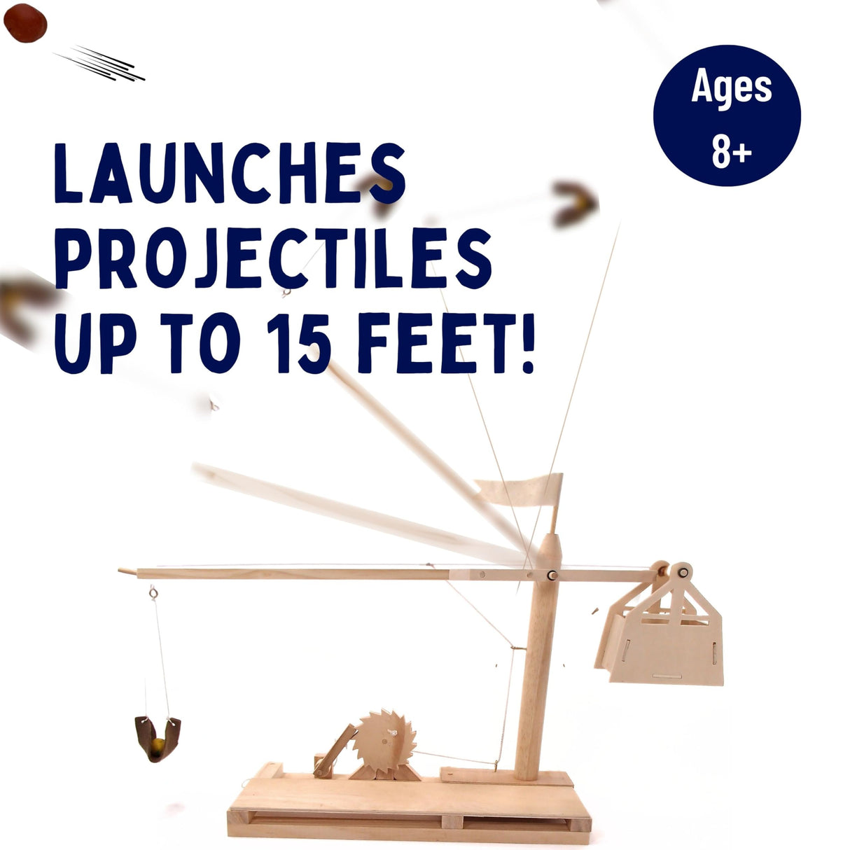 Pathfinders Stem Kits- Leonardo Da Vinci Trebuchet kit- Stem Toy Catapult kit dyi Wooden Building Toy Engineering kit- 3D Puzzle DIY- Physics Toy Science Kits for Kids Age 12-14 Pathfinders