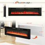 MAISON ARTS 72" Electric Fireplace Indoor Wall Mounted & Recessed Fireplace Heater with Remote Control & Touch Screen,8hrs Timer, Adjustable Flame & Bed Colors and Speed for Bedroom Living Room,1500W MAISON ARTS