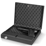 Biometric Handgun Safe, Quick Access Pistol Safe Lock Box for Home/Car/Travel, Fingerprint Hand Gun Safe Firearm Case Box - Biometric/Keypad/Key Access,Silent Mode BBRKIN
