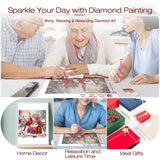 DIADAY 5D Diamond Art Kits for Adults, Winter Christmas Cardinals Diamond Painting Kit, Full Round Drill Bird Diamond Art, DIY Crafts Home Wall Christmas Decor Gift 12 x 12 Inches DIADAY