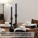 SDALI HOME 2 Candle Holder Black Candlestick Holders-Taper Candle Holders for Candlesticks Set of 2,Double Modern Wooden Small Candle Sticks Candle Holder for Decor（7.5"/6" H） SDALI HOME