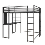 DHP Abode Full Size Metal Loft Bed, Black DHP