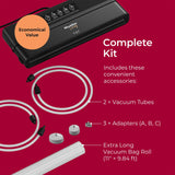 MuellerLiving Vacuum Sealer Machine, Compact Vacuum Sealer Kit with Bags/Roll, LED Light Indicators, Preserve, Marinate, Sous Vide, Black Mueller