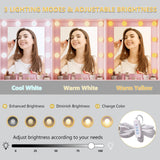 Makeup Vanity Desk with Mirror and Lights, Pink Vanity Table Set with Storage Drawers, Charging Station, Cabinets & Chair, Large Dressing Table with RGB Ambient Light for Women Girls Bedroom Bathroom Xixini