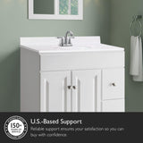 Design House 586198 Cultured Marble Vanity Top 31x19, Solid White Design House