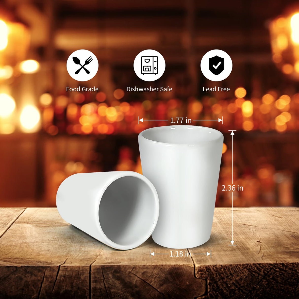 AGH Sublimation Ceramic Shot Glasses 1.5 oz Set of 12 Shot Glasses Sublimation Blanks Products Personalized Shot Glasses Bulk for Whiskey, Tequila, Vodka, Espresso AGH