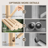 Hupmad Wooden Tree Coat Rack Stand,Sturdy Freestanding Coat Rack with 8 Hooks,3 Adjustable Height for Child Adult,Wood Coat Stand Tree Fits Entryway Bedroom Office for Bags,Hats Hupmad