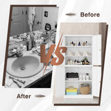 Fesbos White Pantry Cabinet and Organizers - 71”H Kitchen Metal Storage Cabinet with 4 Doors and 3 Adjustable Shelves for Kitchen, Living Room and Dinning Room Fesbos