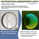 3D Mirror Tunnel Light, Infinity Mirror Tunnel Lamp, Infinity Square Mirror, Sensory Mirror Tunnel Night Light, LED Infinity Mirror Tunnel Lamp, Infinity Lamp Tunnel Mirrors Wall,Circle-30cm Generic