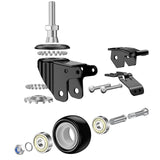 1.5 Inch Swivel Caster Wheels Set of 4, YEEMIGO Locking Casters Heavy Duty Total Capacity 330lbs, Metric M8×25mm Threaded Stem PU Casters with Brake, Castors for Hardwood Floor Carpet YEEMIGO