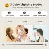 Otterease White Makeup Vanity, 11 Drawers Vanity Mirror with Lights, Makeup Vanity Desk with 3 Lighting Modes Adjustable Brightness, Vanity with Glass Top for Bedroom Otterease