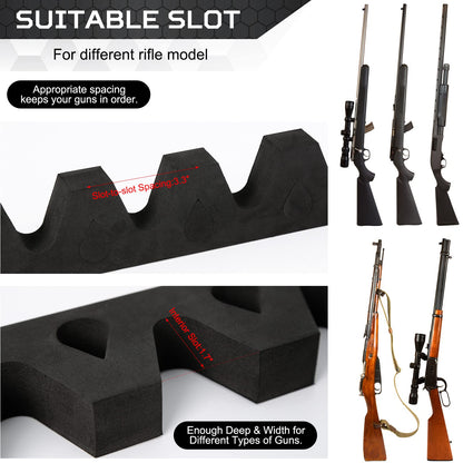 OCQOTAT Foam Gun Rack With Buttstock Base 1 Set, High Density Foam 5 Rifle Rack And Buttstock Holder With Magnetic Strip Hook For Gun Safe Accessory Storage Weapons Gun Safe Rack With Foam Pa - WoodArtSupply